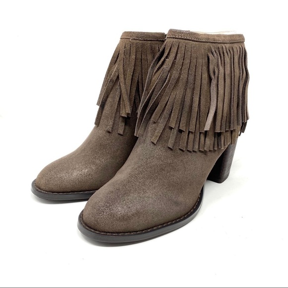Azura by Spring Step brown suede fringed Bernat Booties - Picture 3 of 8